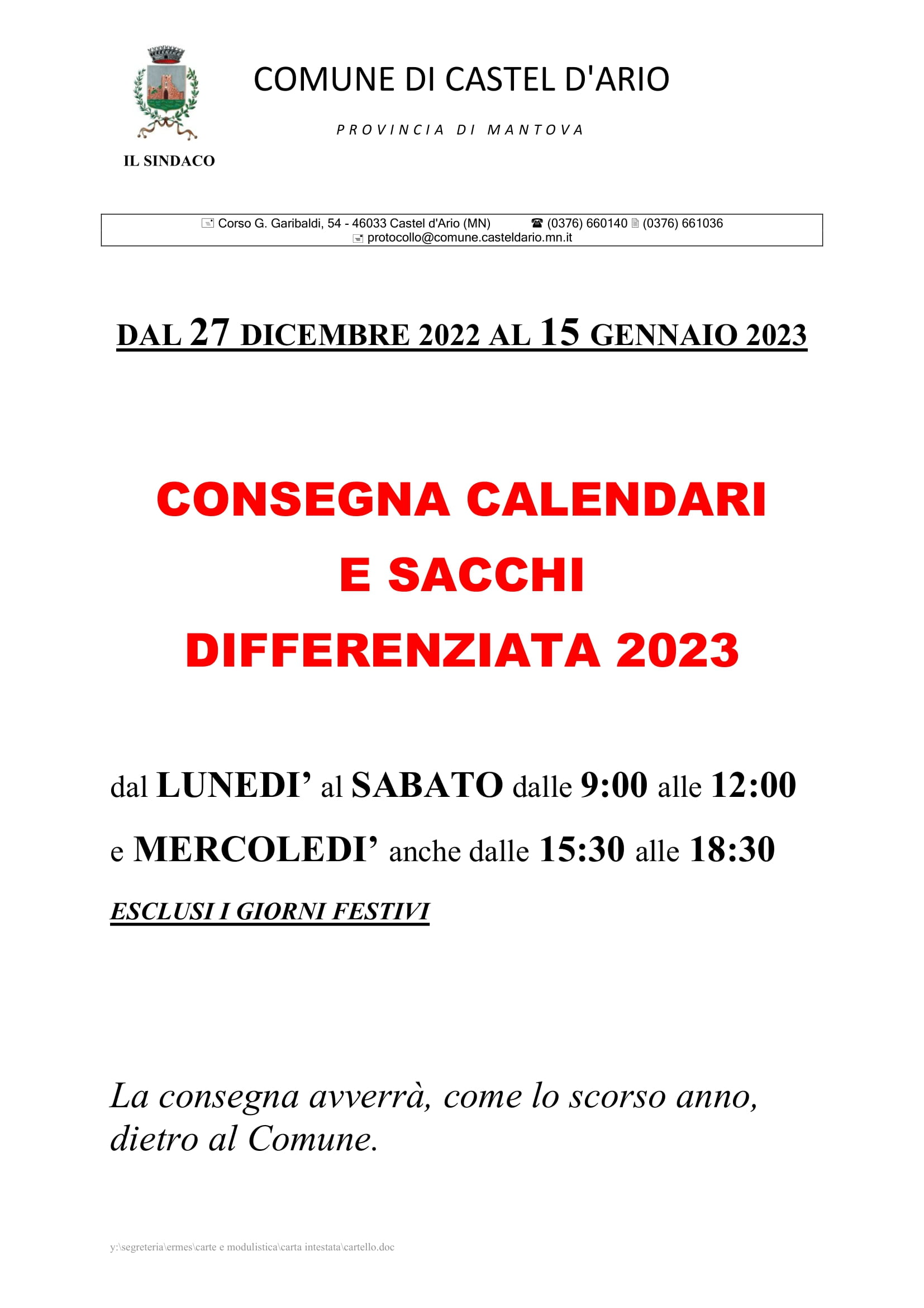 cartello ecocalendario 2023 1